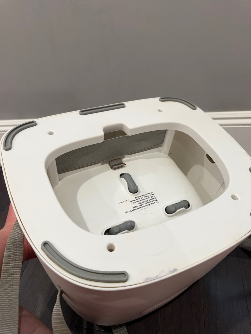 Oxo Gray White Toddler Booster Seat with Safety Straps for Meal Time Eating Food - Picture 11 of 11